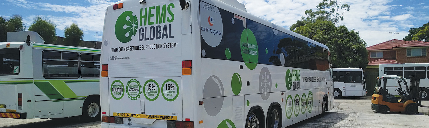 HEMS Hydrogen Diesel Reduction System bus